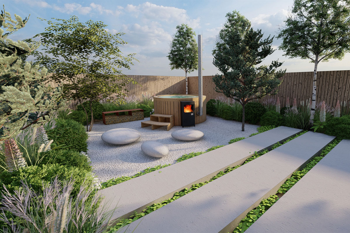 North facing garden design in dorset poole and hampshire